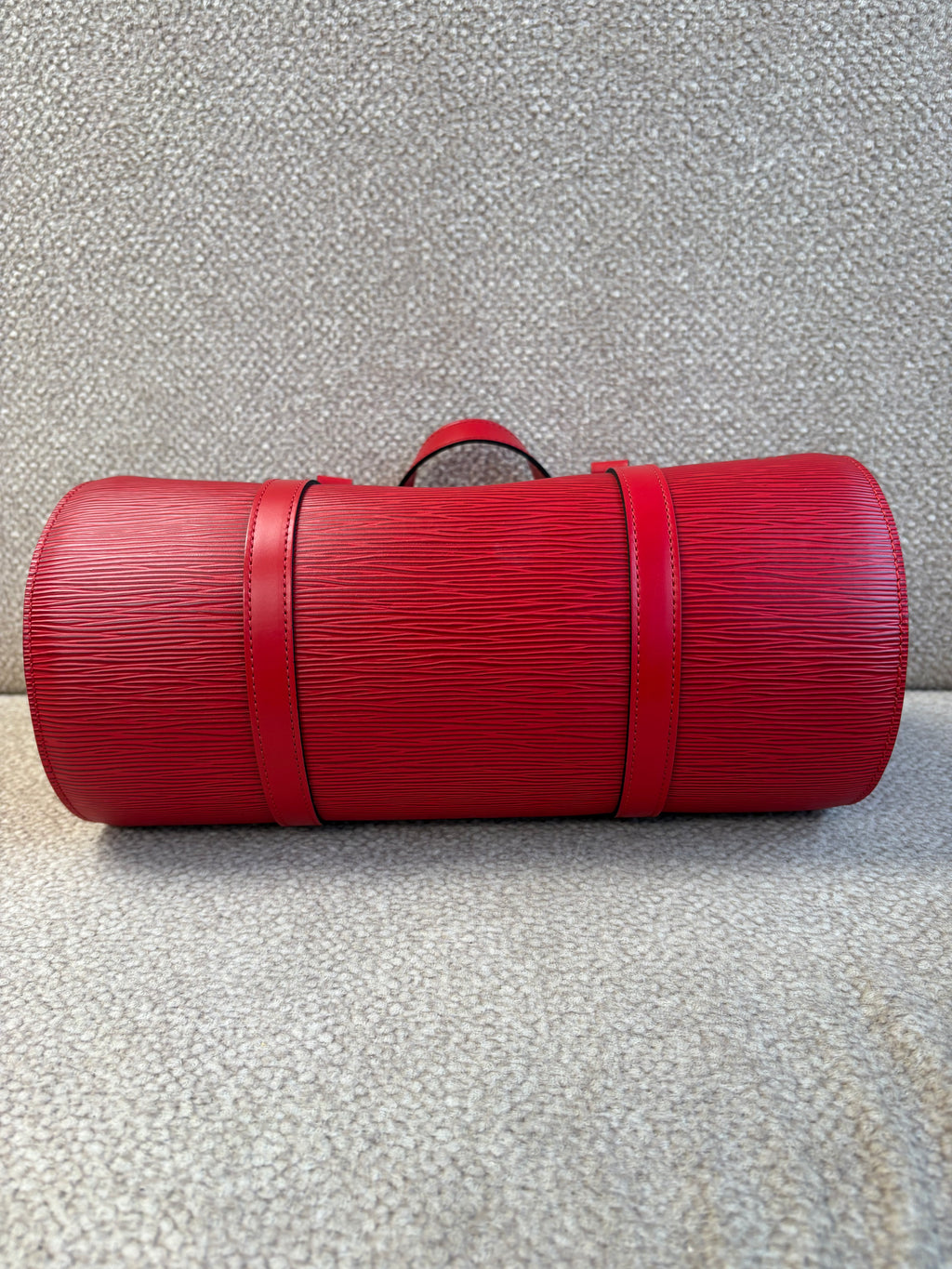 Louis Vuitton LV Epi Soufflot Handbag Leather Red