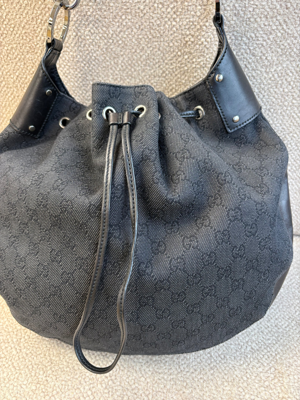 Gucci Black GG Canvas Drawstring