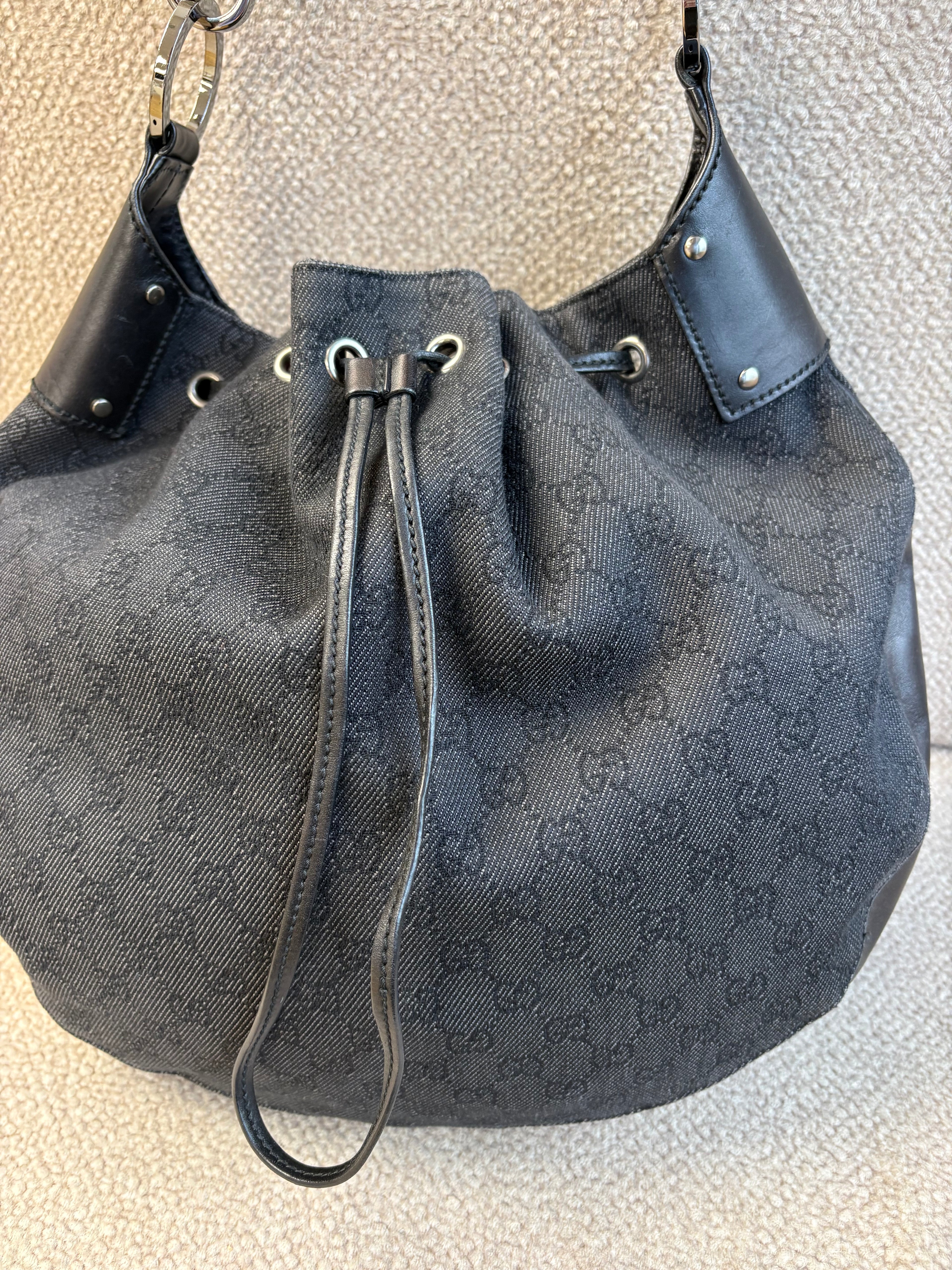 Gucci Black GG Canvas Drawstring
