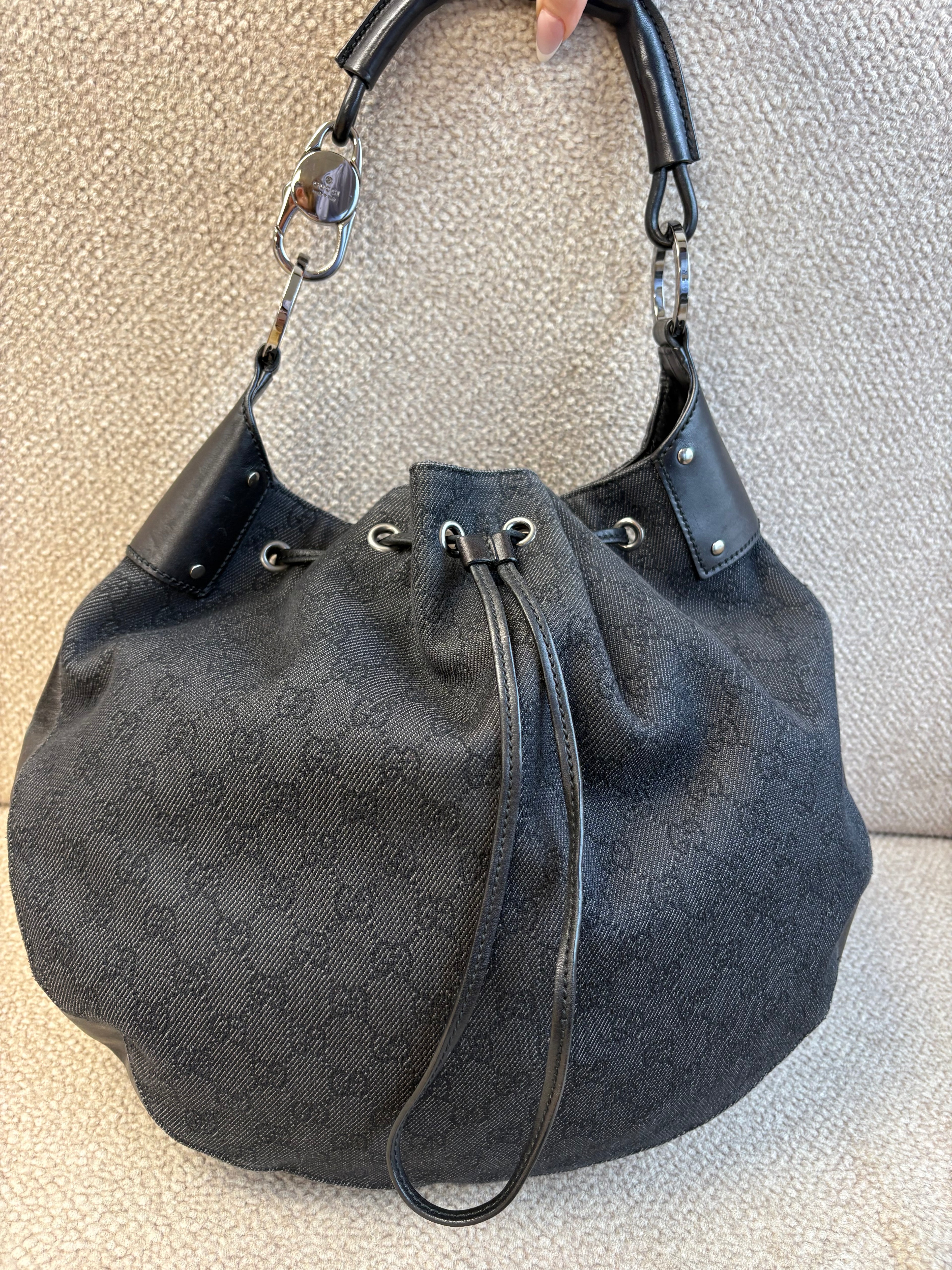 Gucci Black GG Canvas Drawstring