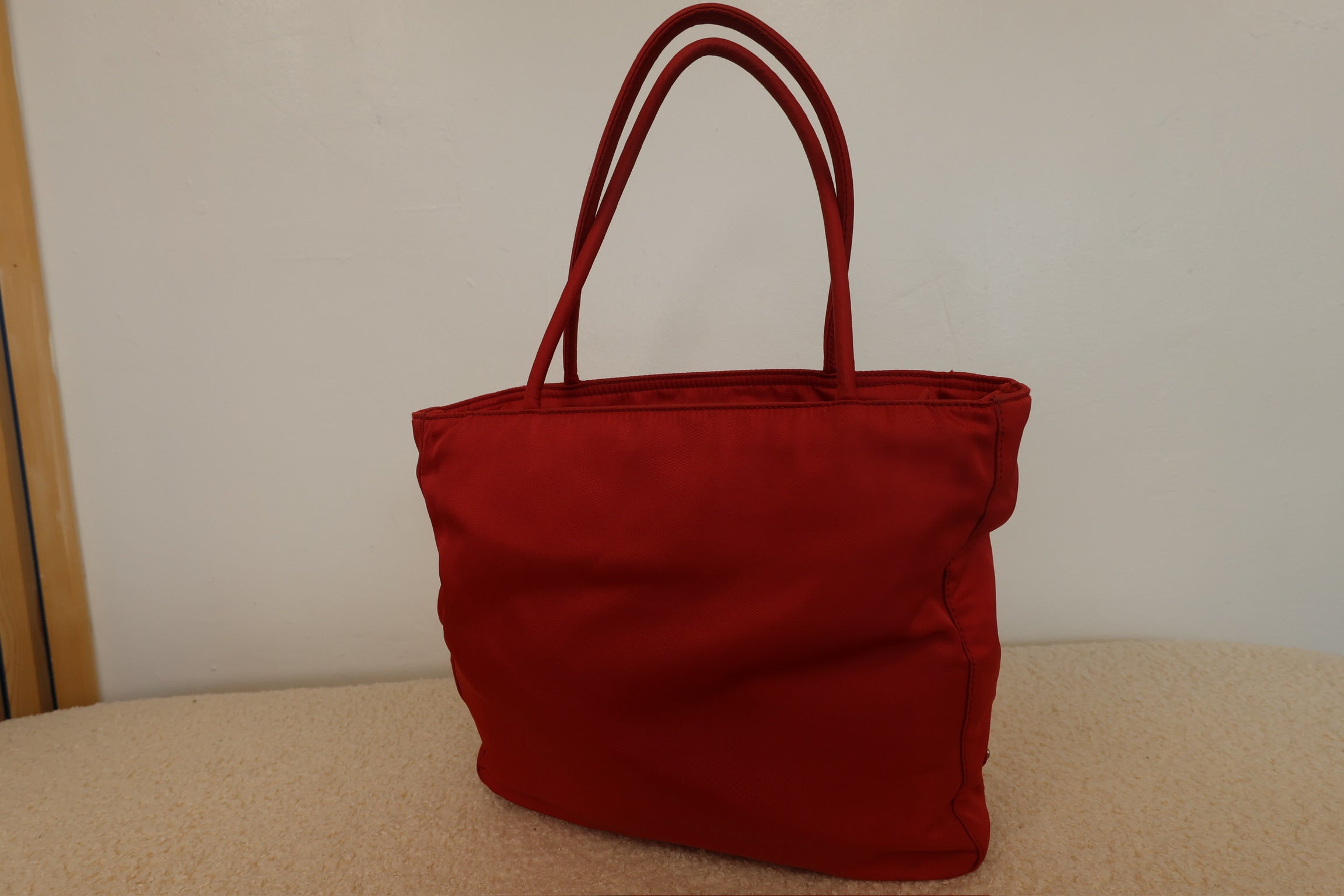 Red Prada Nylon City Tote Bag