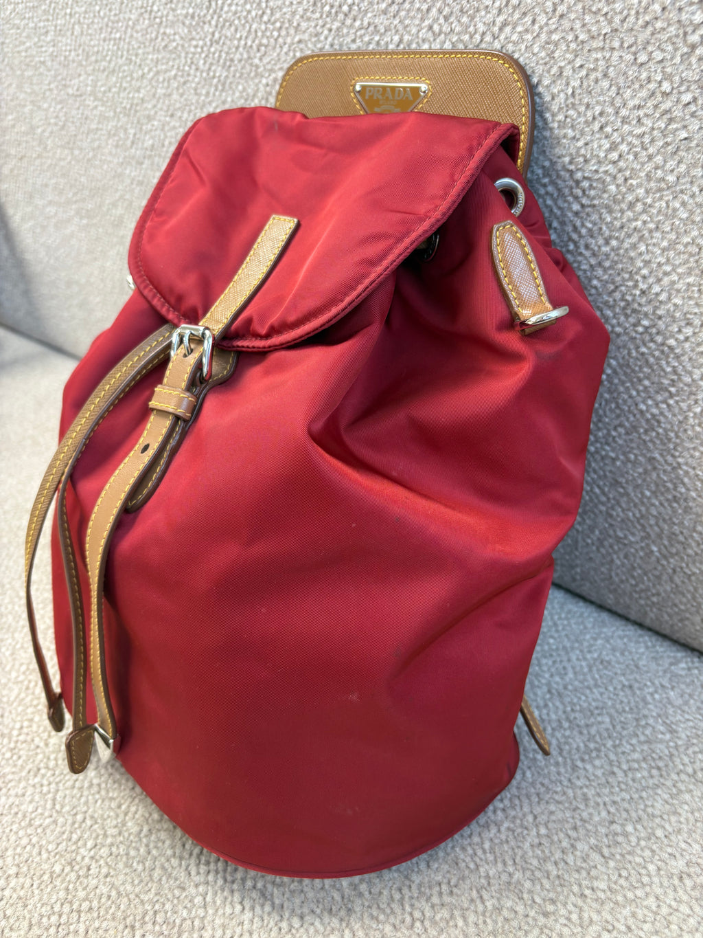 Red Prada Nylon Backpack