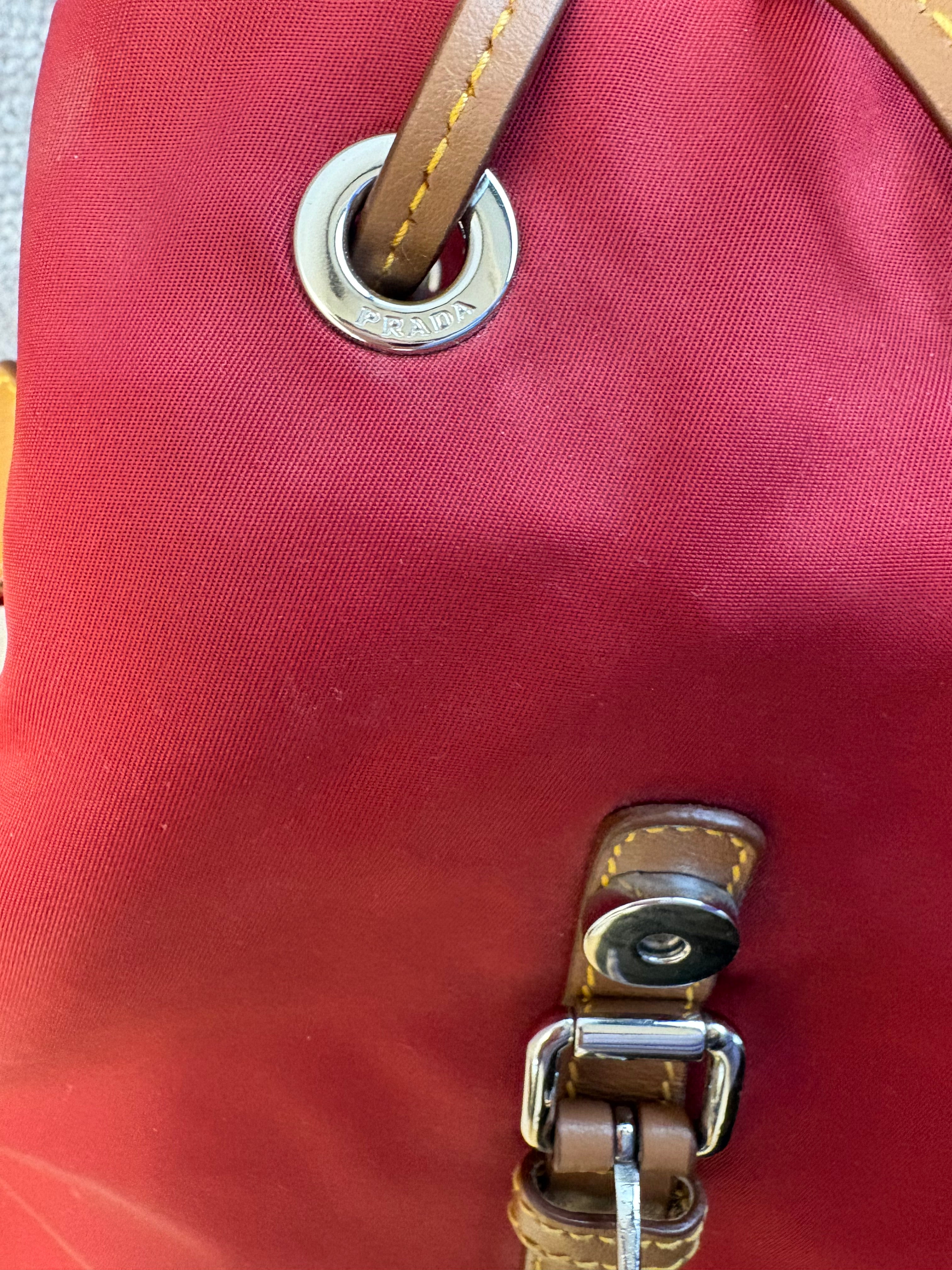 Red Prada Nylon Backpack