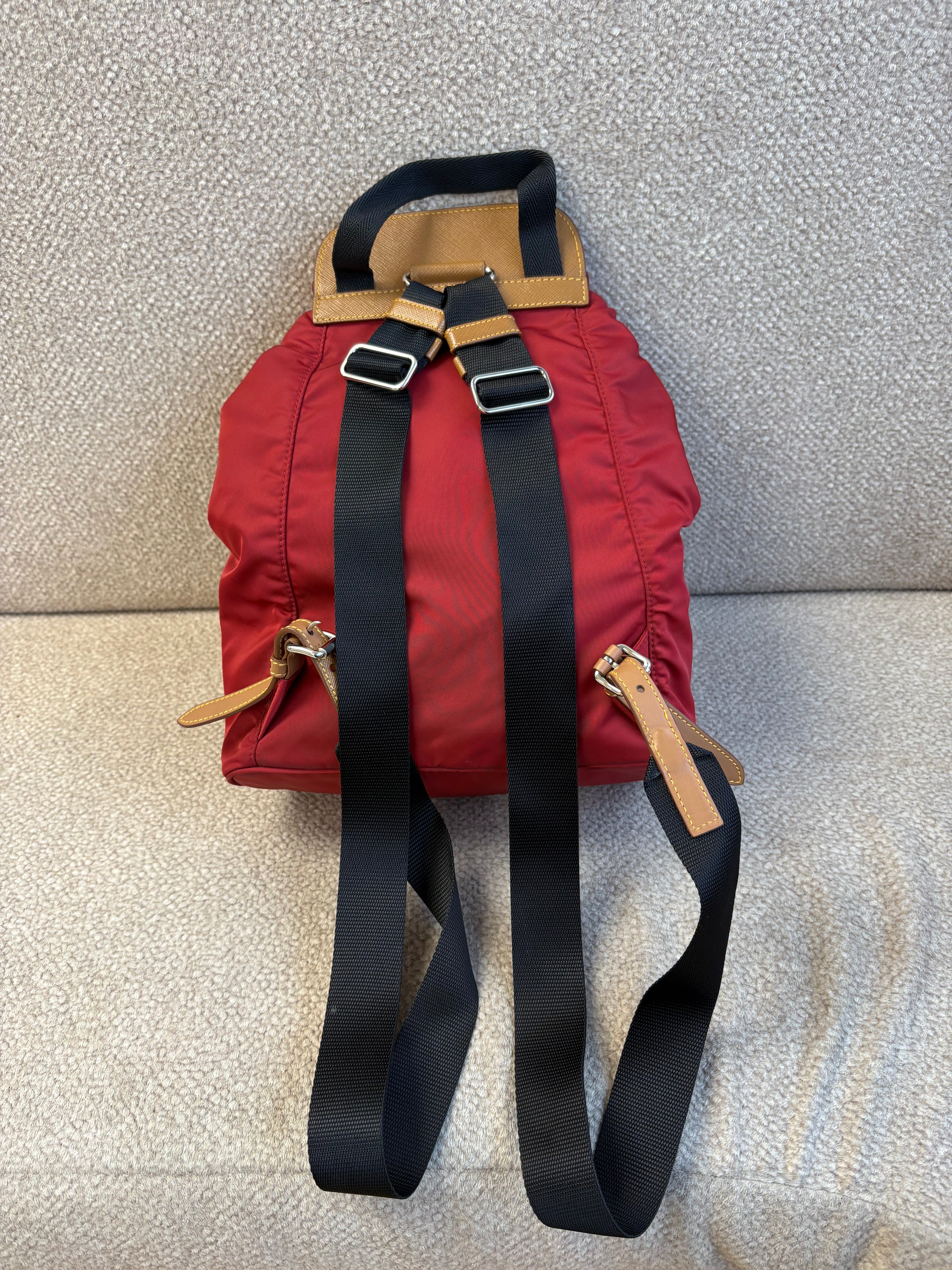 Red Prada Nylon Backpack