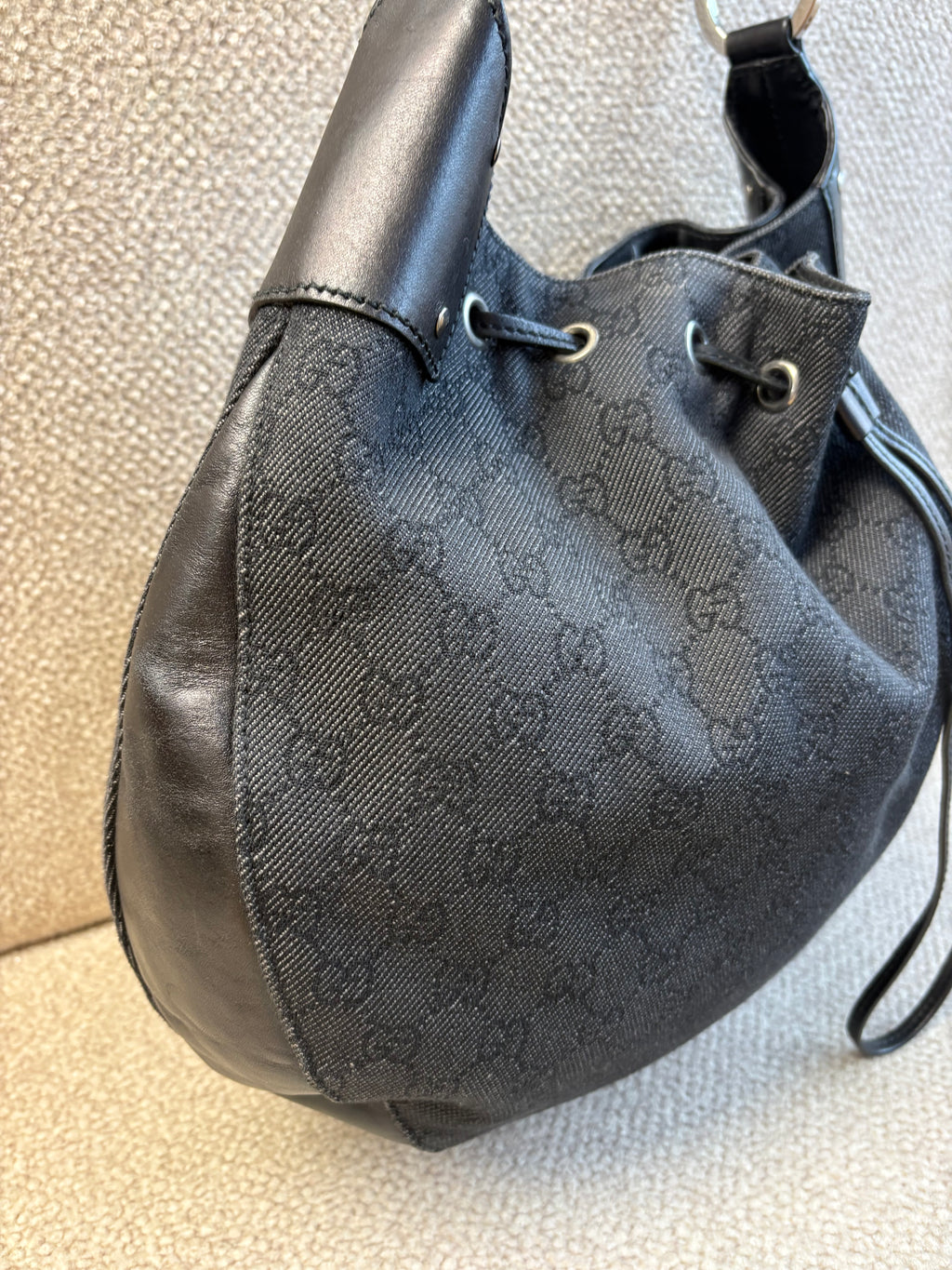 Gucci Black GG Canvas Drawstring