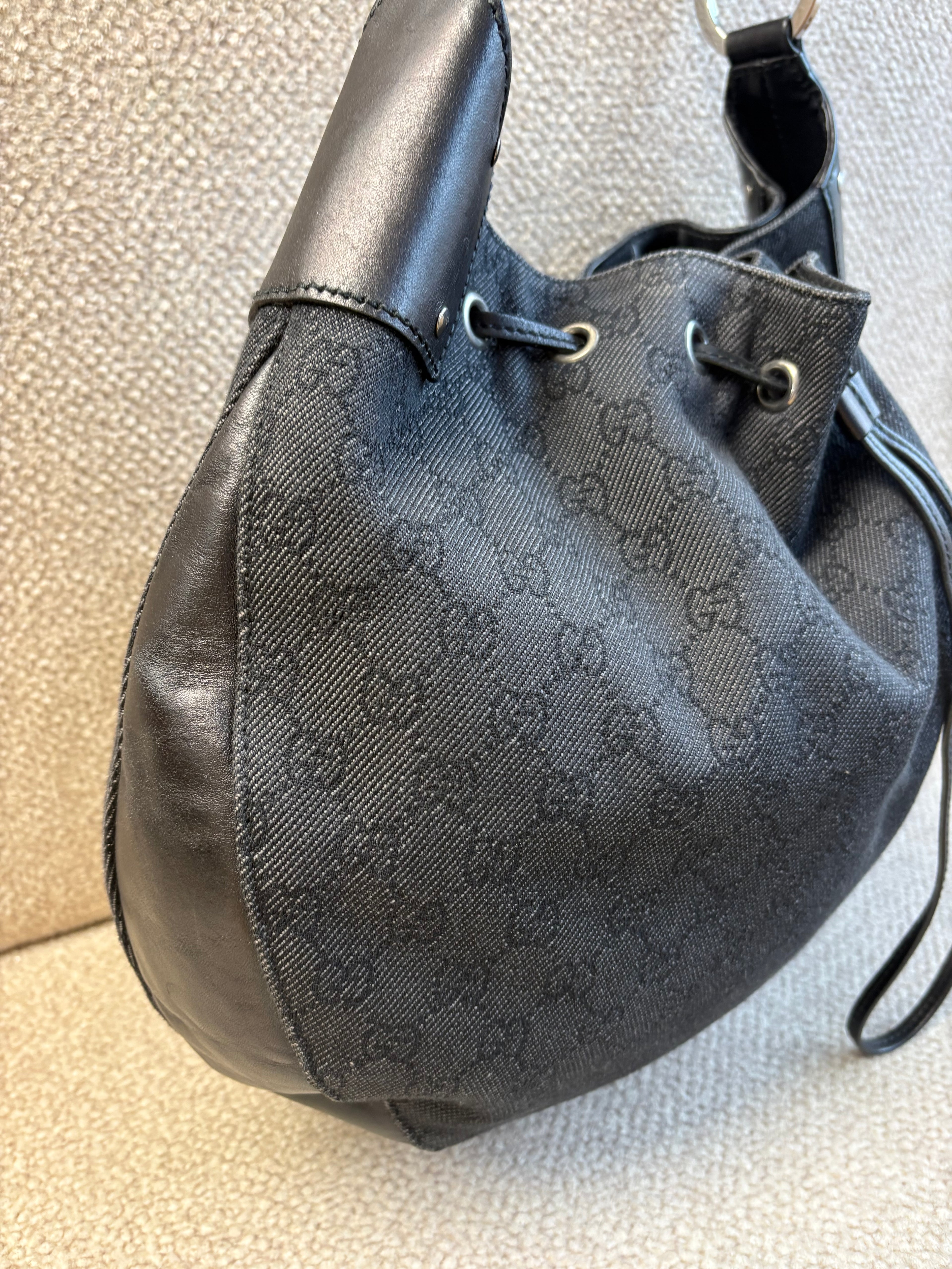Gucci Black GG Canvas Drawstring