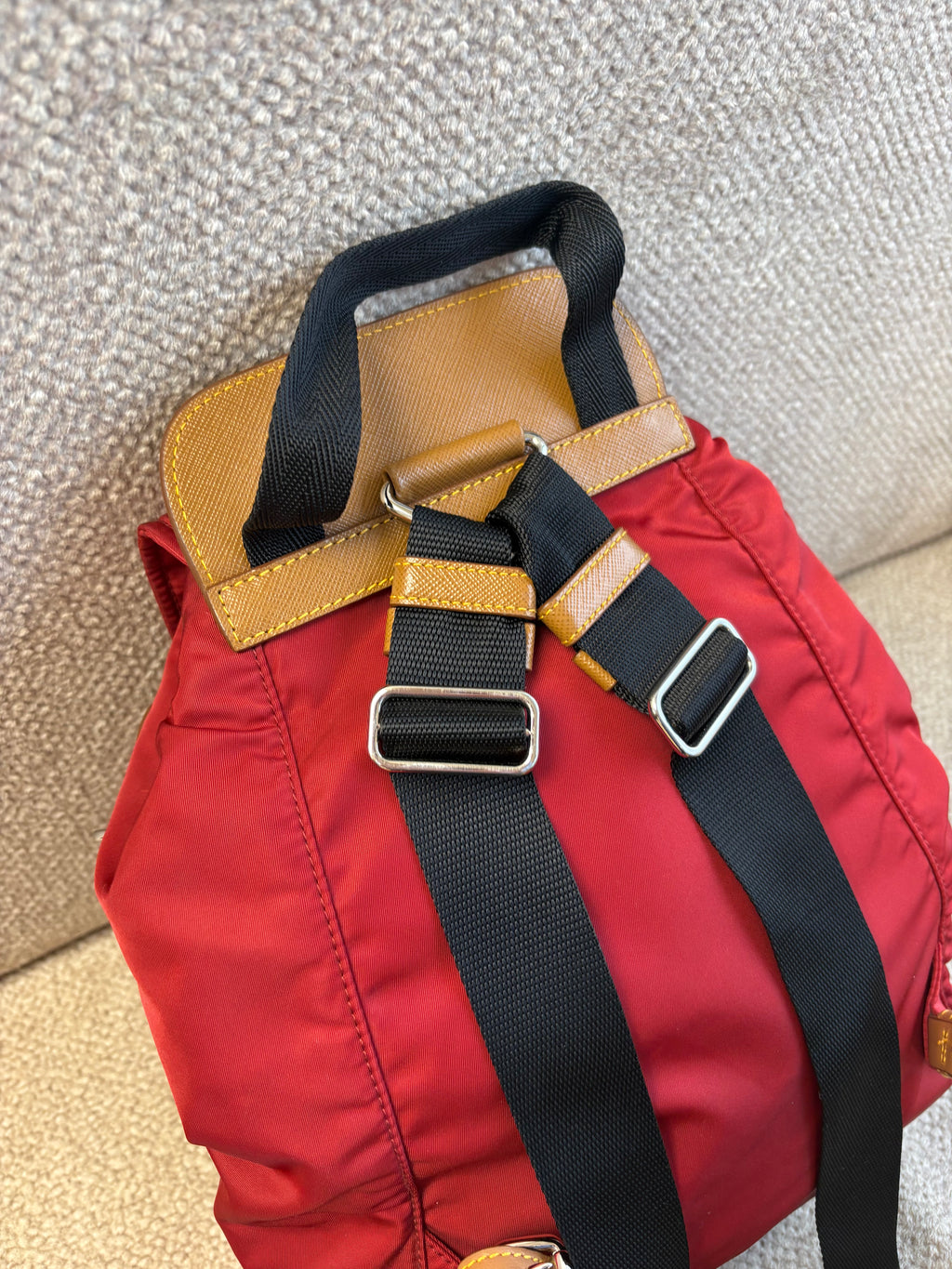 Red Prada Nylon Backpack