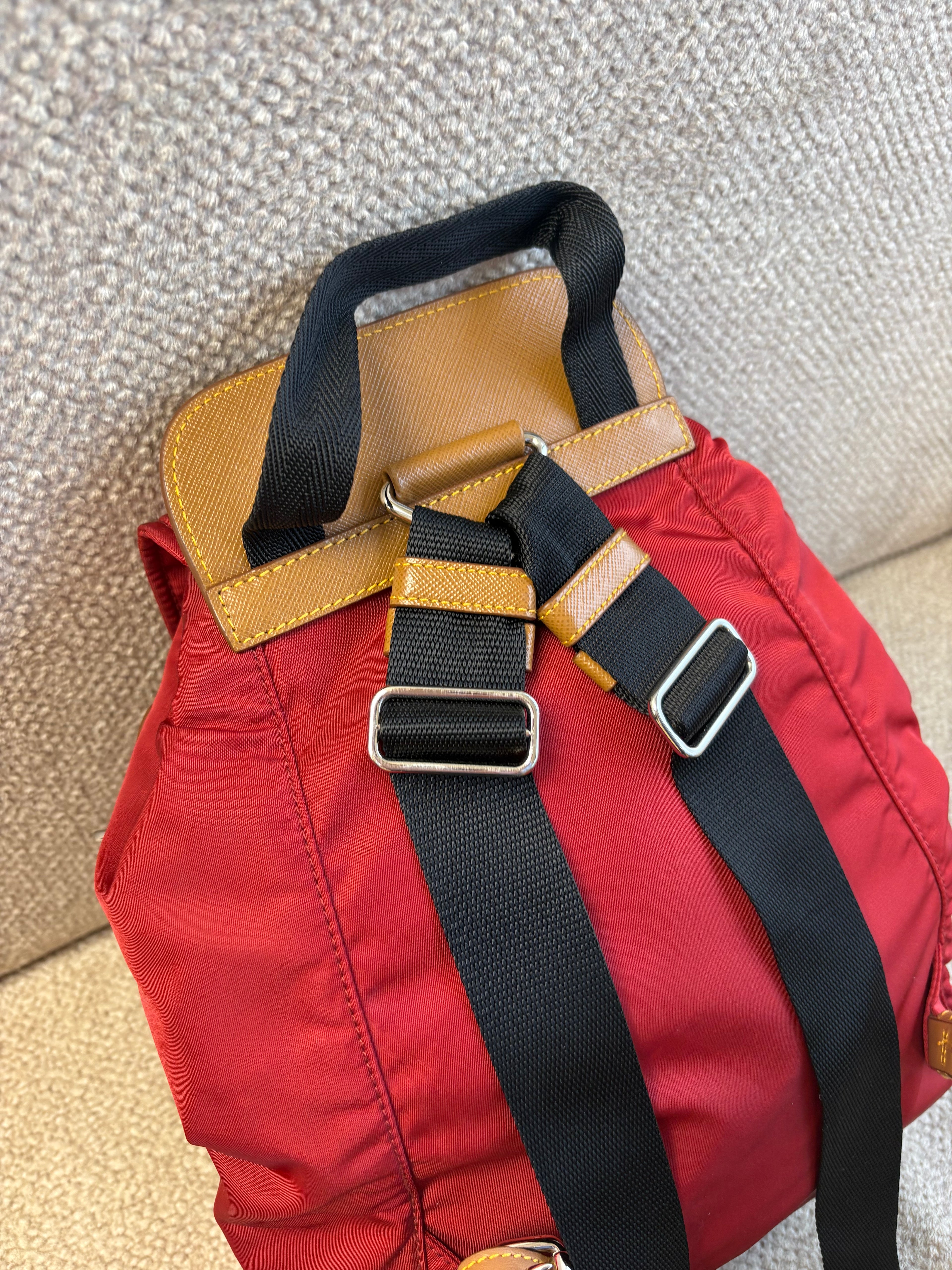 Red Prada Nylon Backpack
