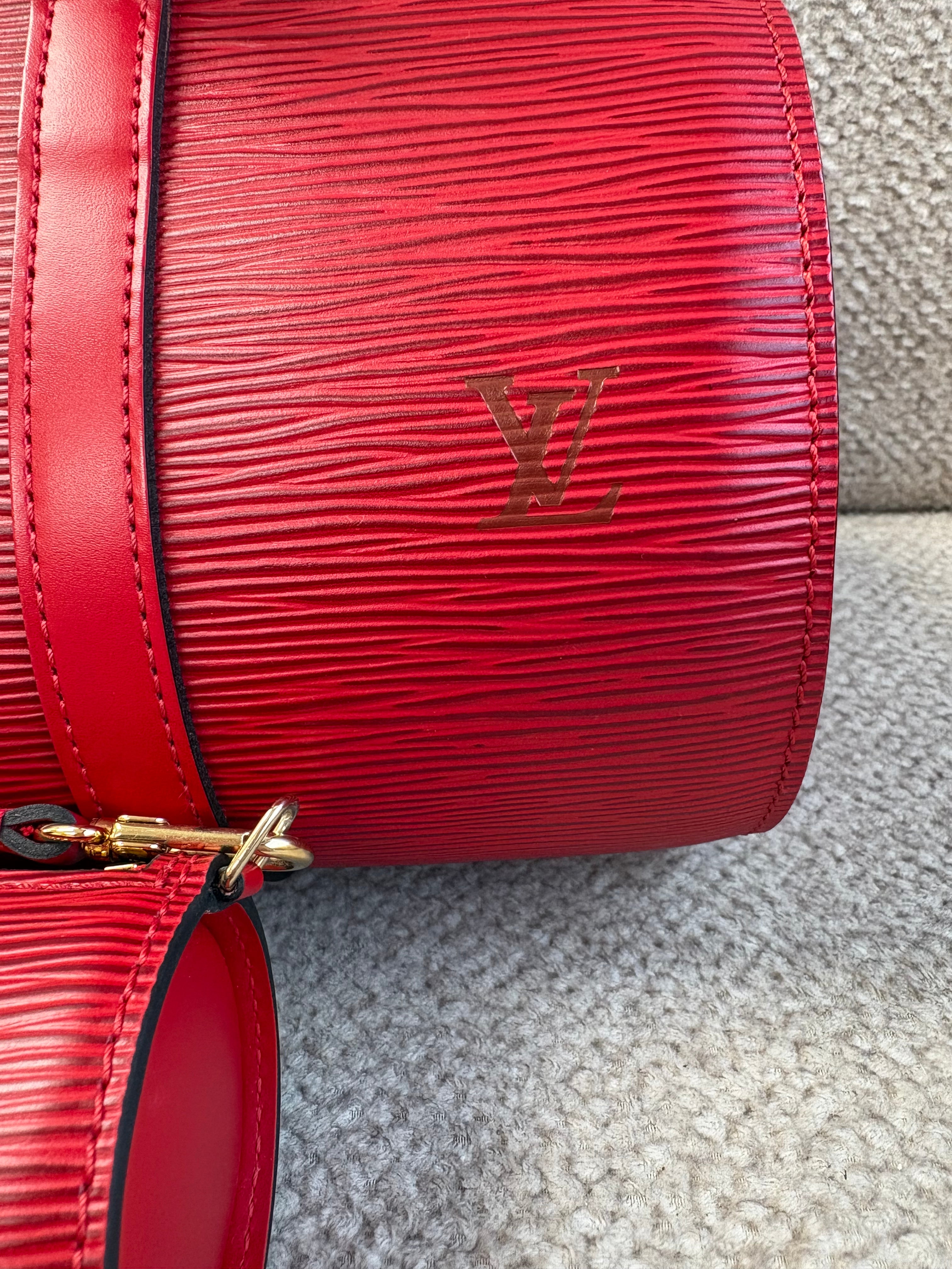 Louis Vuitton LV Epi Soufflot Handbag Leather Red