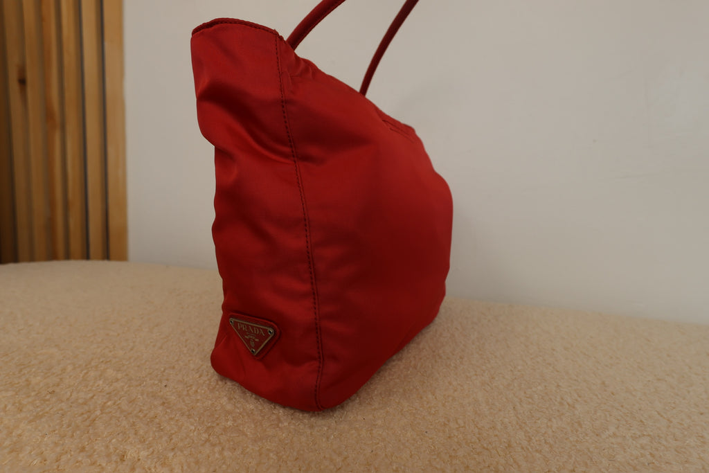 Red Prada Nylon City Tote Bag