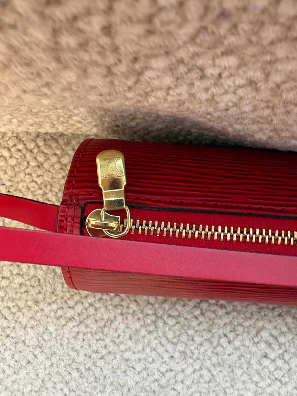 Louis Vuitton LV Epi Soufflot Handbag Leather Red
