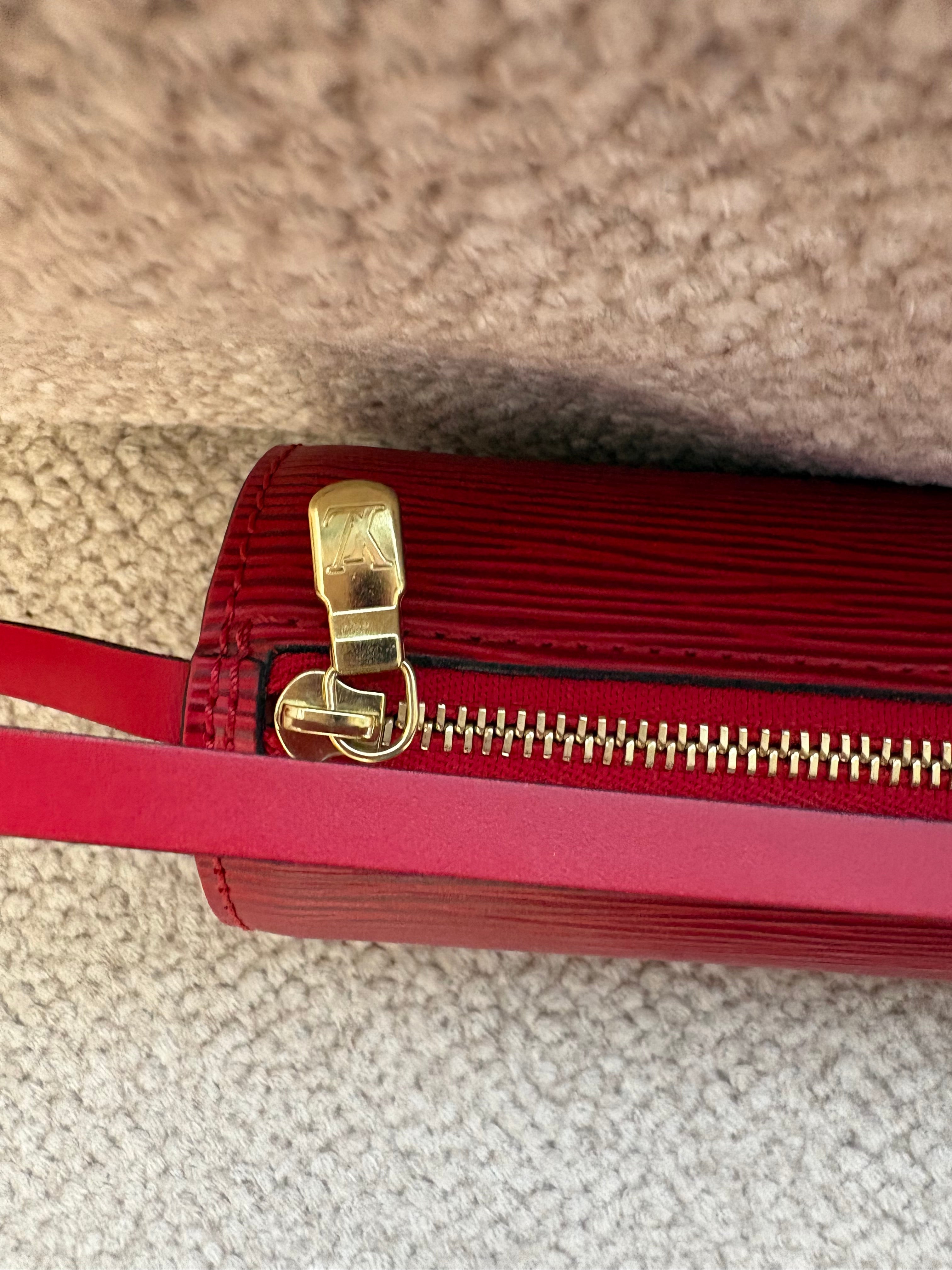 Louis Vuitton LV Epi Soufflot Handbag Leather Red