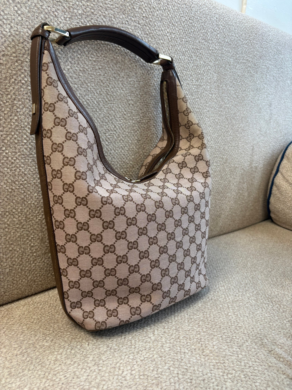Rare Vintage Gucci Canvas Hobo Bag