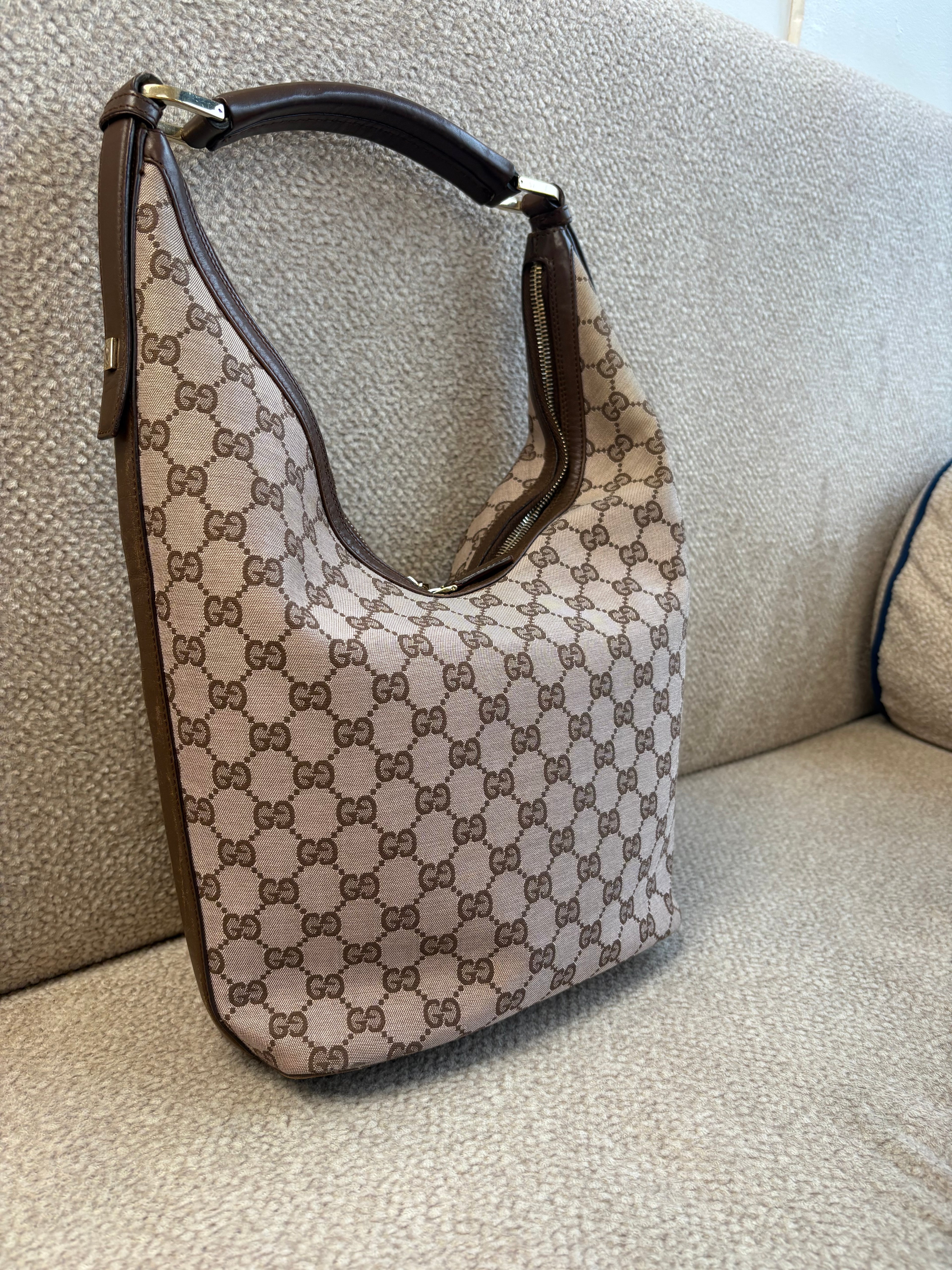 Rare Vintage Gucci Canvas Hobo Bag