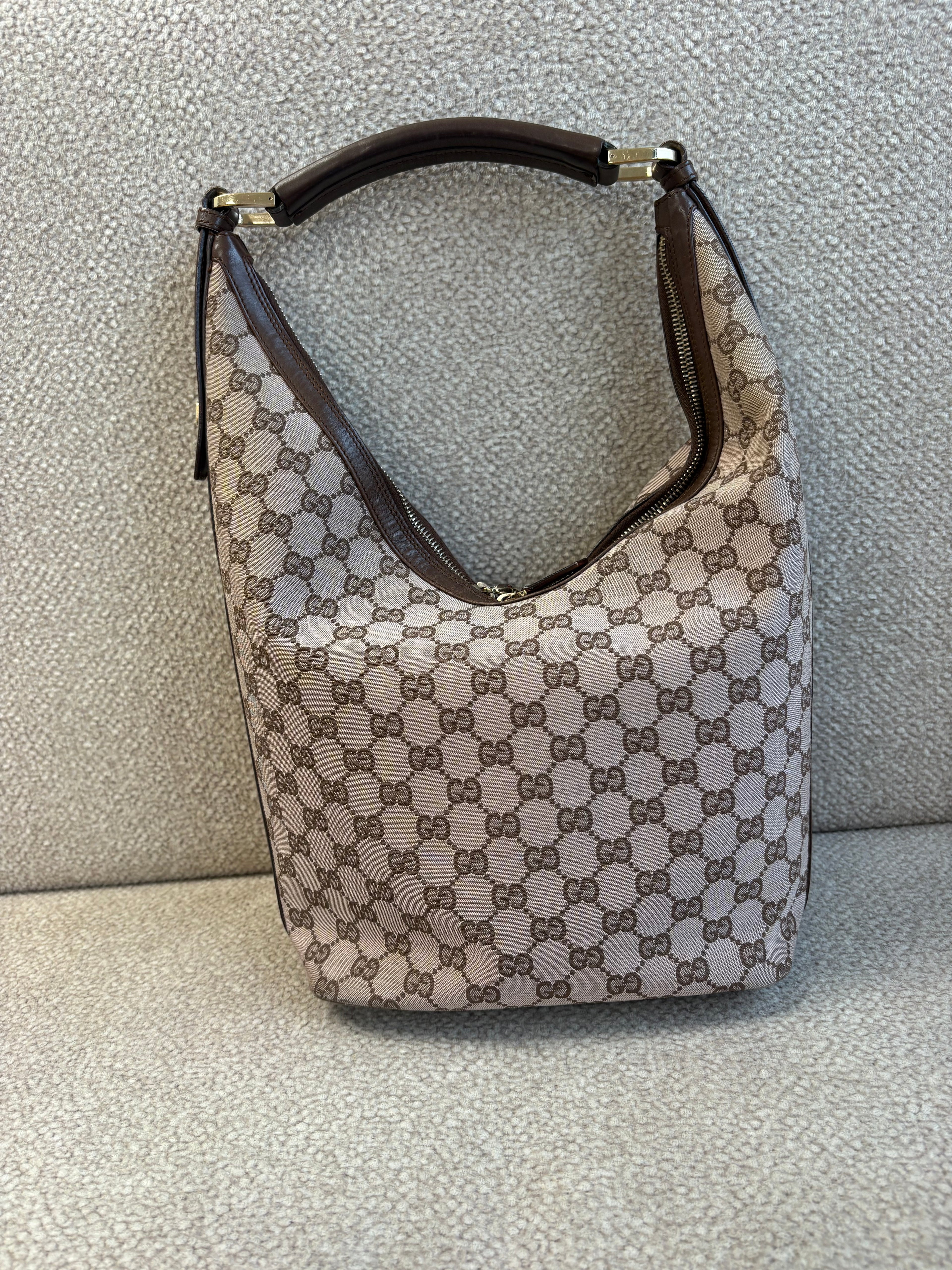 Rare Vintage Gucci Canvas Hobo Bag