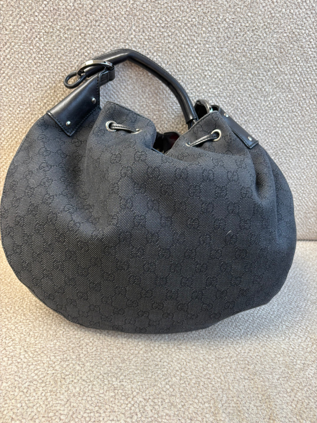 Gucci Black GG Canvas Drawstring
