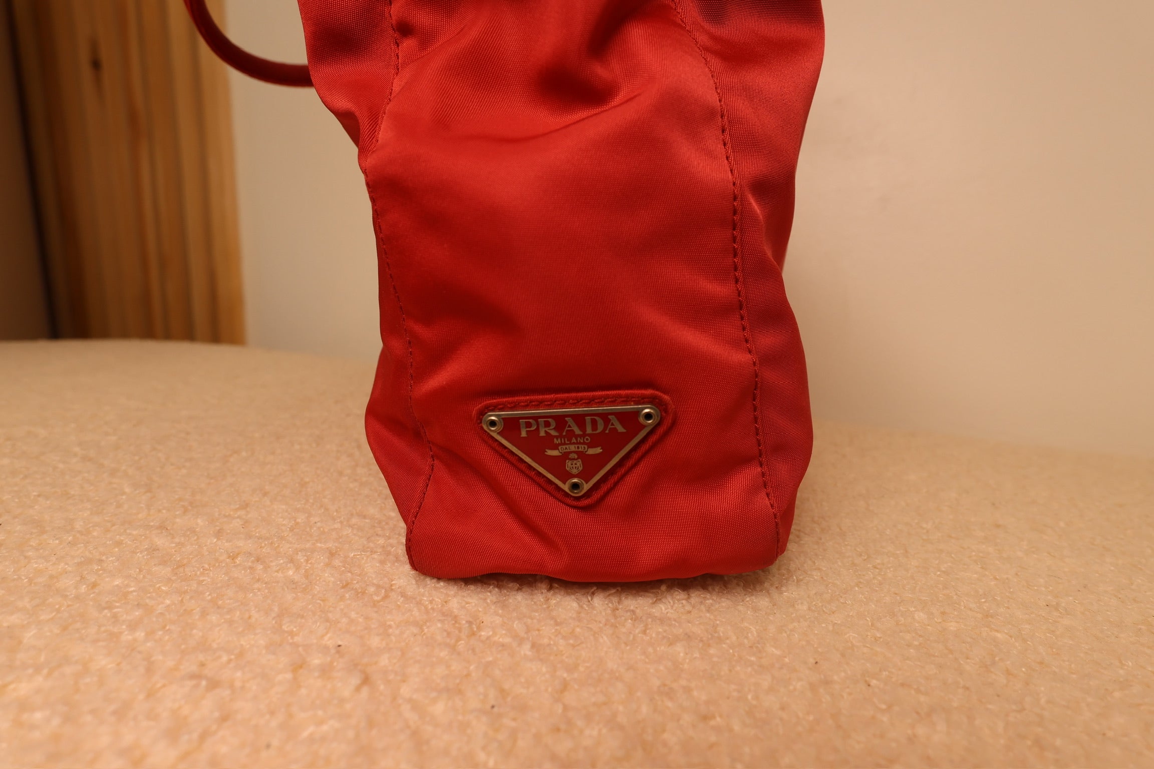 Red Prada Nylon City Tote Bag